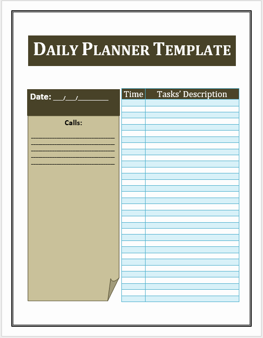 Daily Task List Template Word Fresh 16 Free Daily Task Planner Templates In Ms Word format