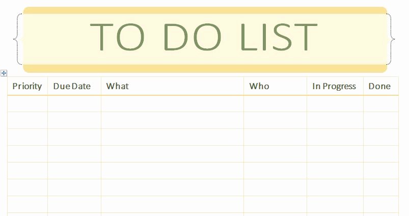 Daily Task List Template Word Fresh Ms Word Personal Tasks to Do List Template