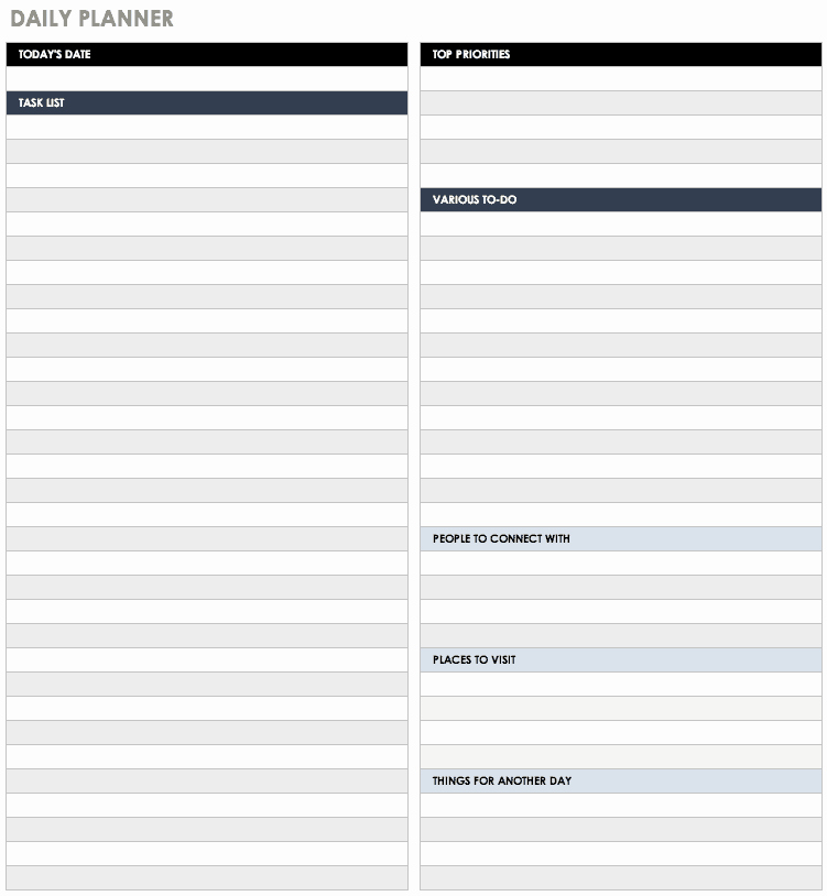 Daily Task List Template Word Lovely Free Daily Schedule Templates for Excel Smartsheet