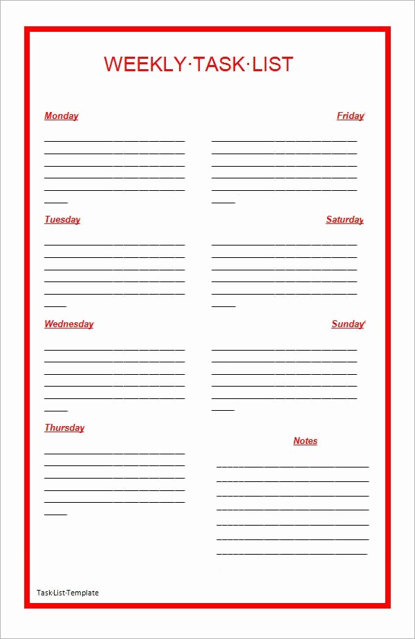 Daily Task List Template Word New Task List Templates 12 Download Documents In Pdf Word