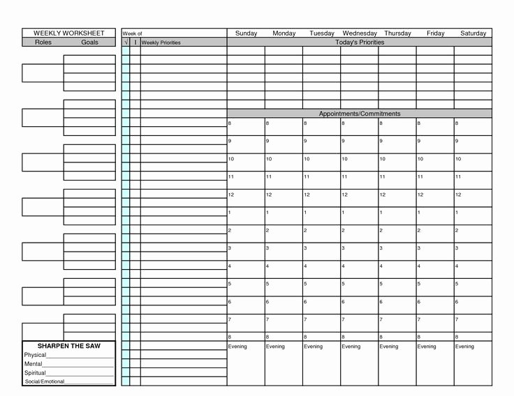 Daily Time Management Template Awesome Franklin Covey Weekly Planner Template