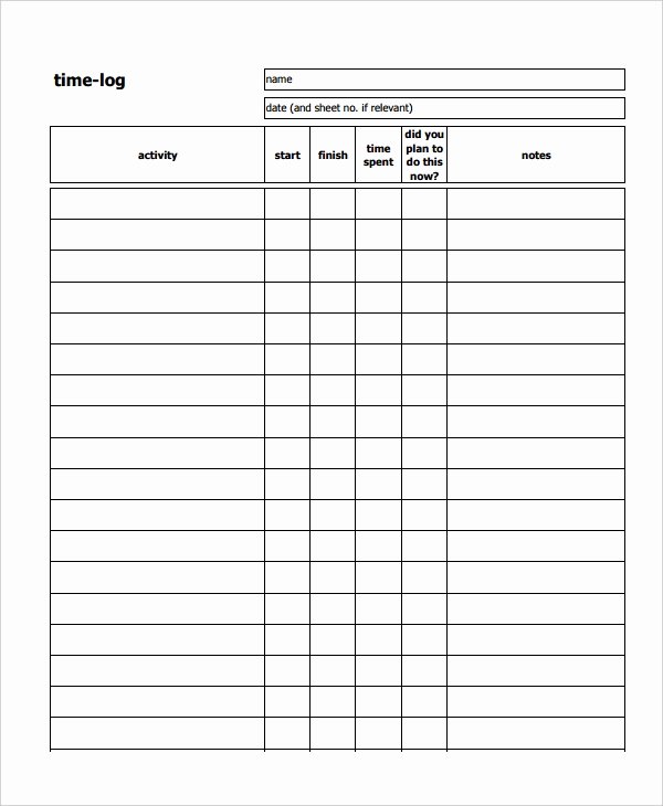 Daily Time Management Template Best Of 11 Time Log Templates Pdf Word Excel
