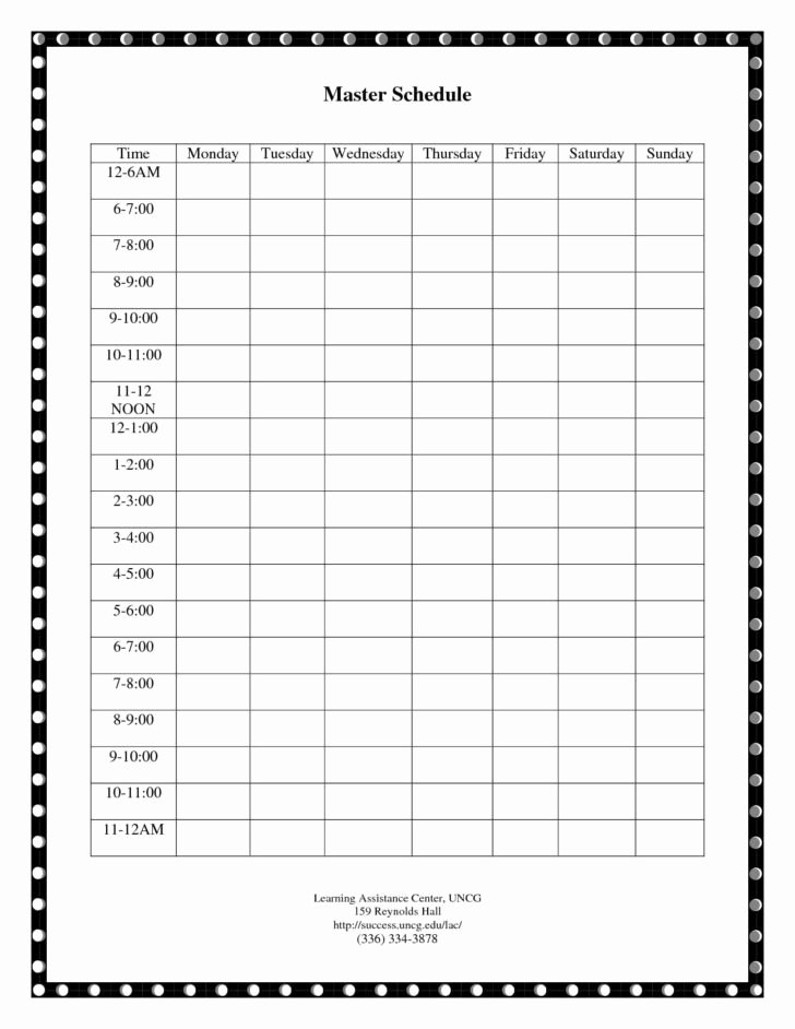 Daily Time Management Template New Bill Calendar Printable
