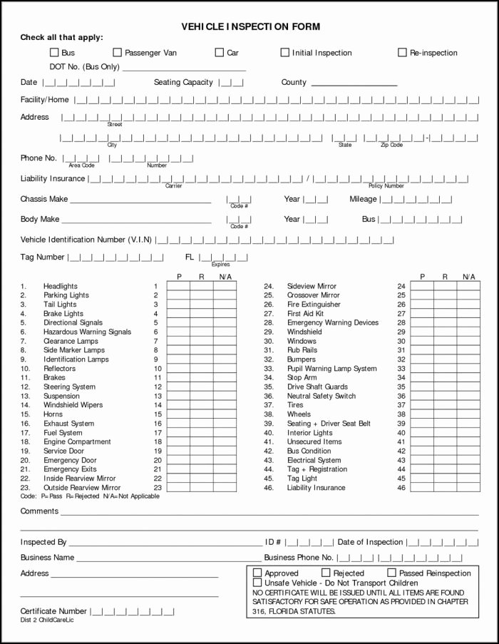 Daily Vehicle Inspection form Template Best Of Daily Vehicle Inspection form Template form Resume