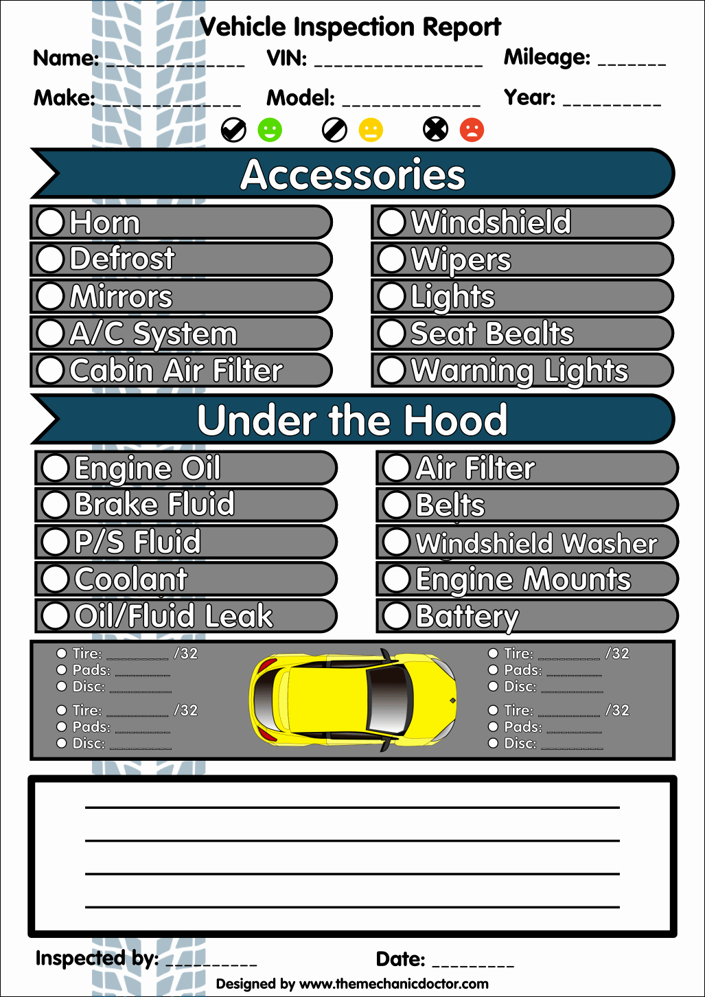 Daily Vehicle Inspection form Template Elegant 6 Free Vehicle Inspection forms Modern Looking