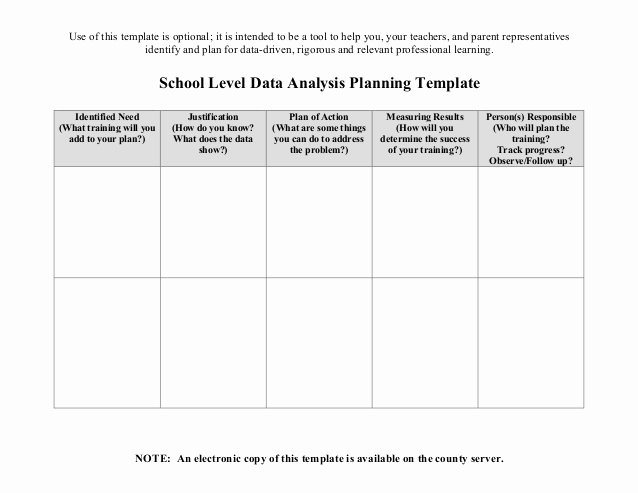 Data Analysis Plan Template Inspirational School Data Analysis Template