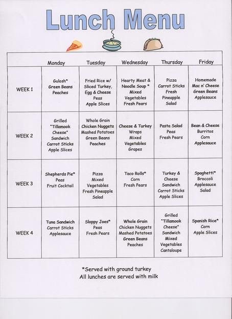 Daycare Monthly Menu Template Inspirational Preschool Snack Menu Ideas