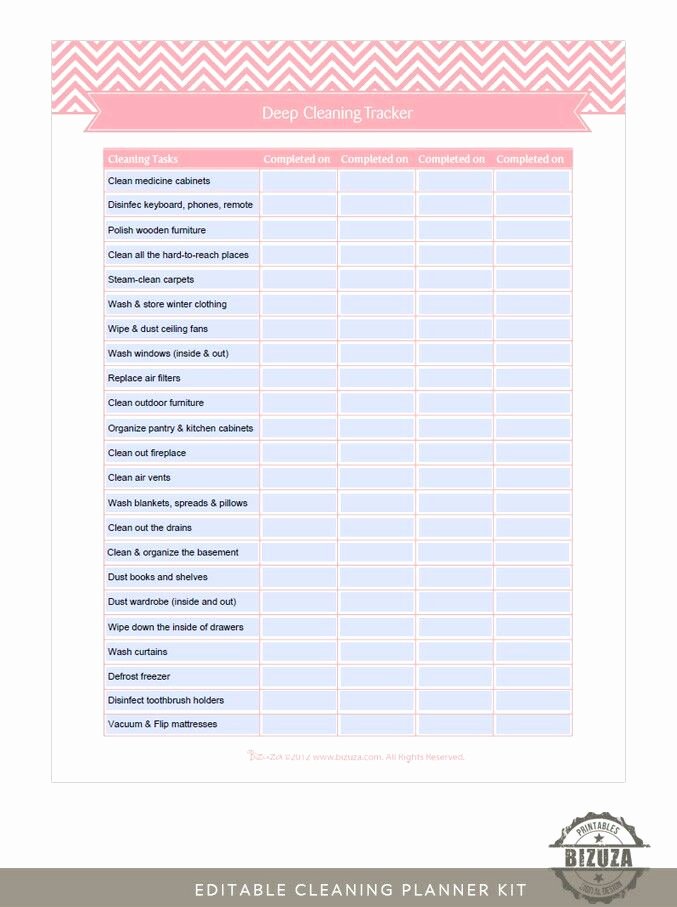 Deep Cleaning Checklist Template Awesome 35 Best Colorful Cleaning Checklists Images On Pinterest