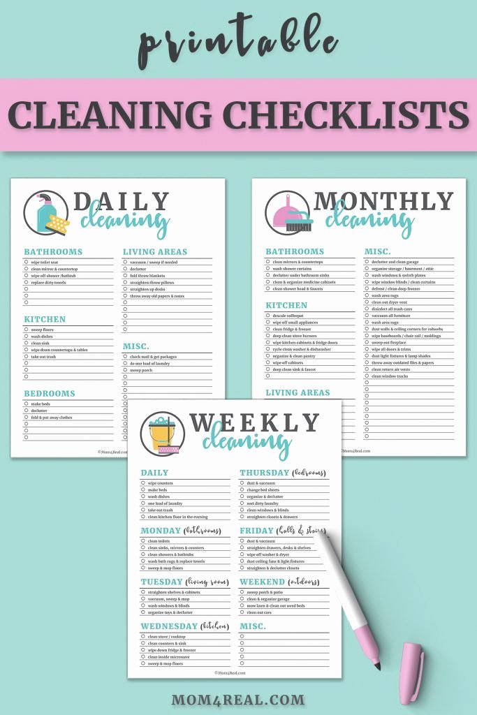 Deep Cleaning Checklist Template Beautiful Printable Cleaning Checklists for Daily Weekly and