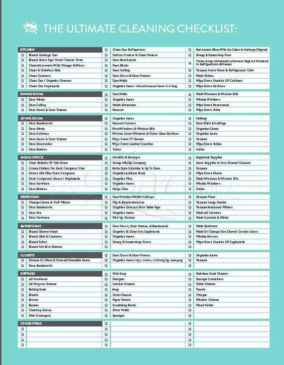 Deep Cleaning Checklist Template Best Of the Ultimate House Cleaning Checklist Printable Pdf