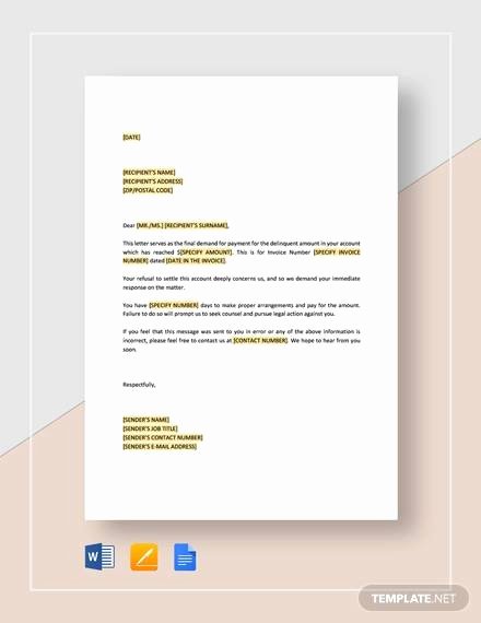 Demand for Payment Letter Template Luxury 39 Demand Letter Samples Pdf Google Docs Apple Pages