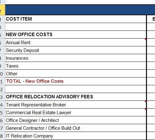 Department Budget Template Excel Beautiful Fice Relocation Bud Spreadsheet Template