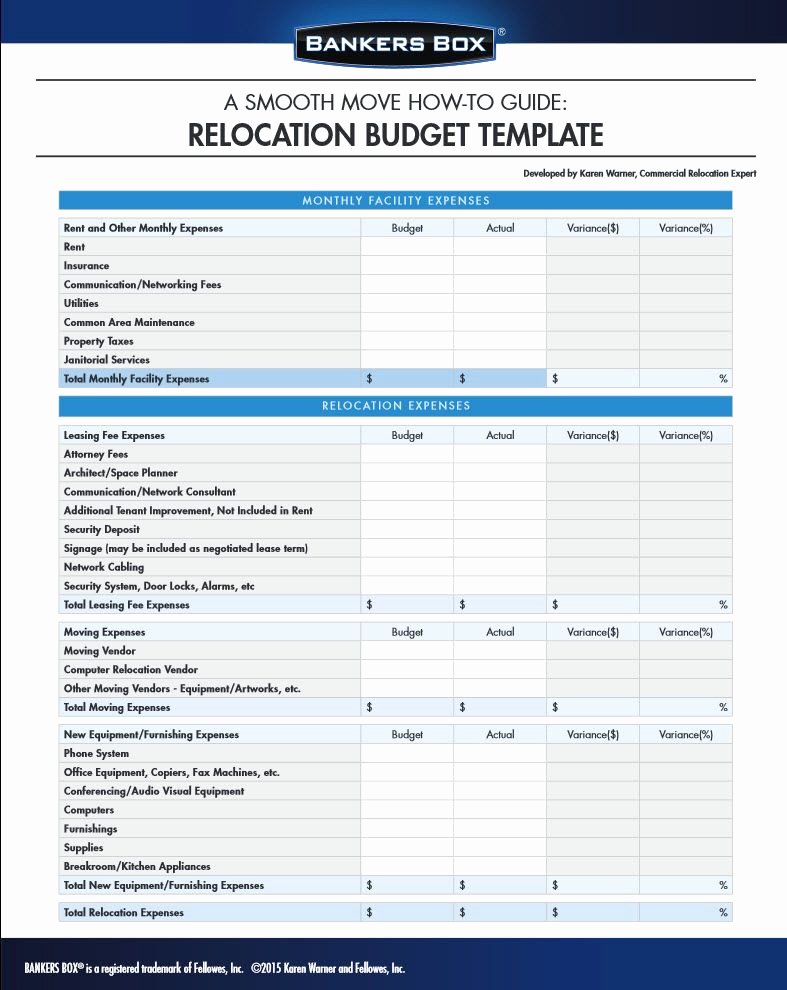 Department Budget Template Excel Lovely Manage Your Bud for Moving the Office with This