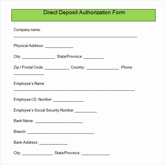 Direct Deposit Authorization form Template Awesome Direct Deposit Authorization form Free Download for Pdf