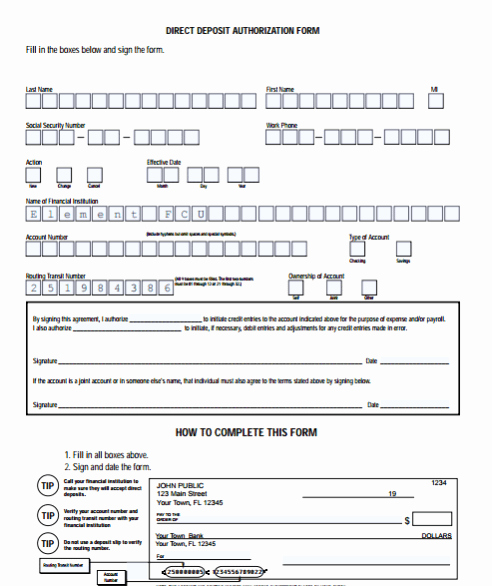 Direct Deposit form Template Awesome Generic Direct Deposit form Template 1641