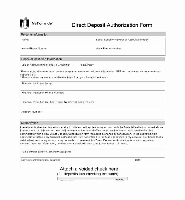 Direct Deposit form Template Fresh 47 Direct Deposit Authorization form Templates Template
