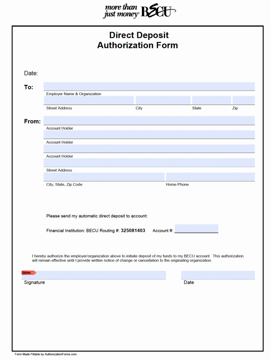 Direct Deposit form Template Lovely 10 Intuit Direct Deposit form Free Download Templates