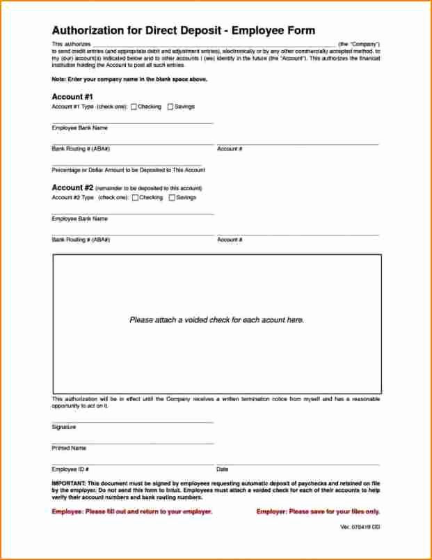 Direct Deposit form Template New 5 Payroll Direct Deposit form Template