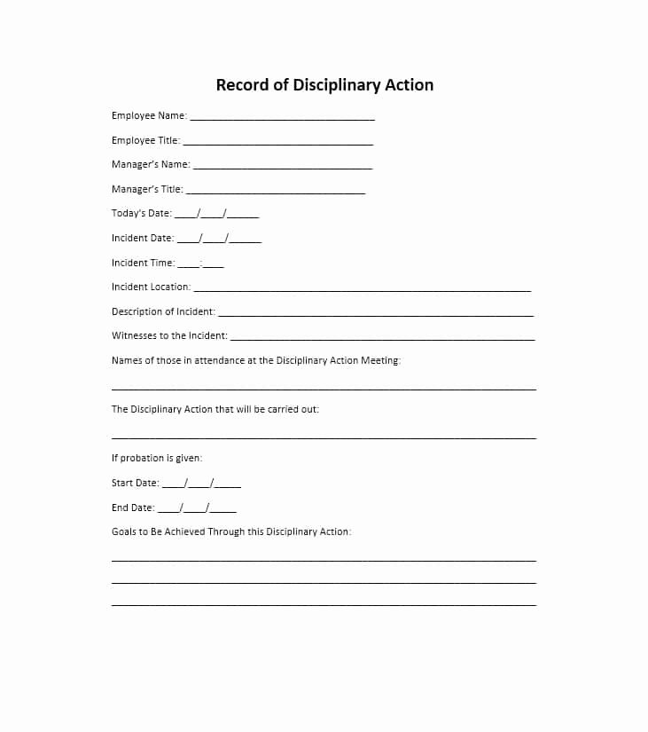 Disciplinary Action form Template Best Of 40 Employee Disciplinary Action forms Template Lab
