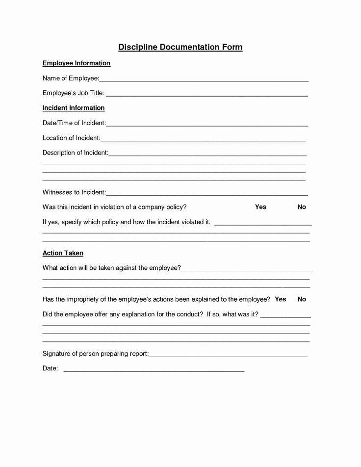 Disciplinary Action form Template Best Of Employee Discipline form Employee forms
