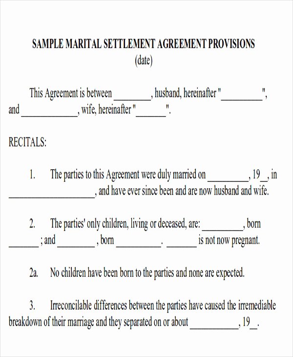 Divorce Agreement Template Free Beautiful 10 Sample Divorce Agreement Free Sample Example