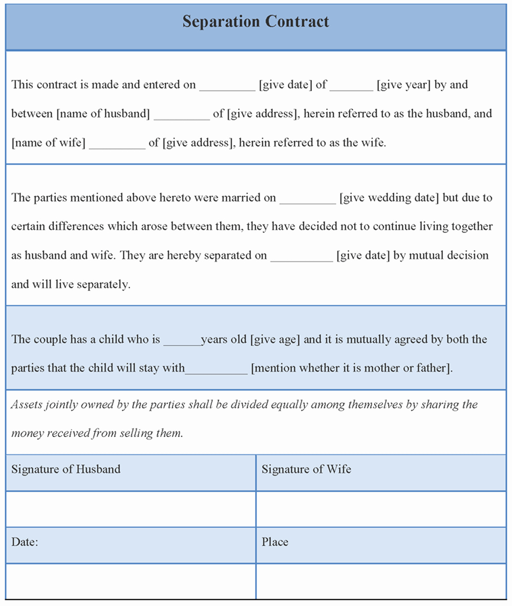 Divorce Agreement Template Free New Separation Agreement Template