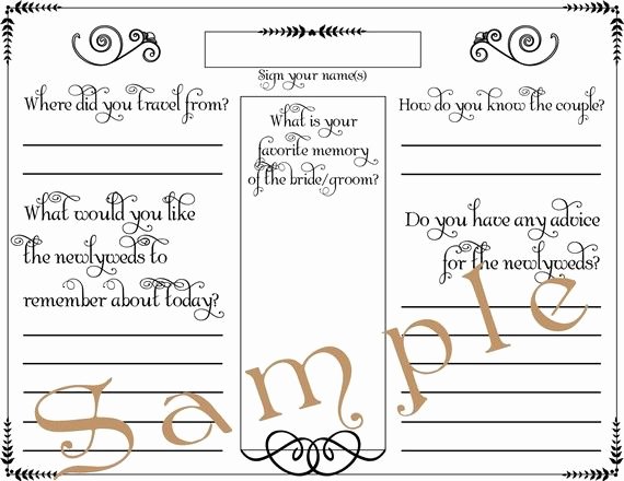 Diy Guest Book Templates Elegant Wedding Guest Book Page formal Pdf Template 85 X by
