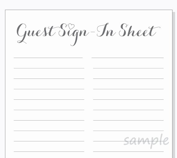 Diy Guest Book Templates Unique Diy Guest Sign In Sheet Printable for A Wedding Bridal