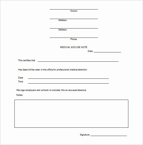Doctor Note Template for Work New Doctor Note Templates for Work 7 Free Sample Example
