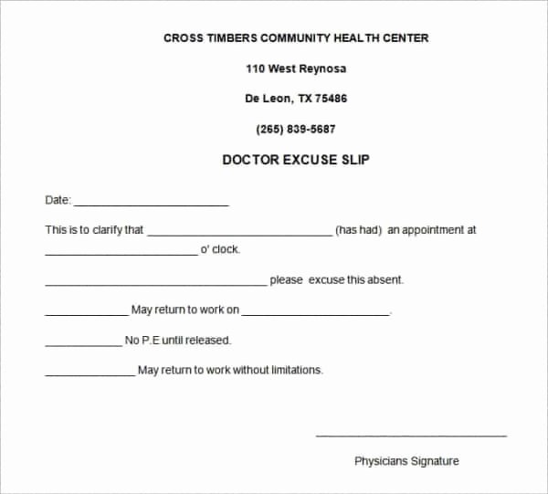 Doctors Excuse for Work Template Lovely 35 Doctors Note Templates Word Pdf Apple Pages