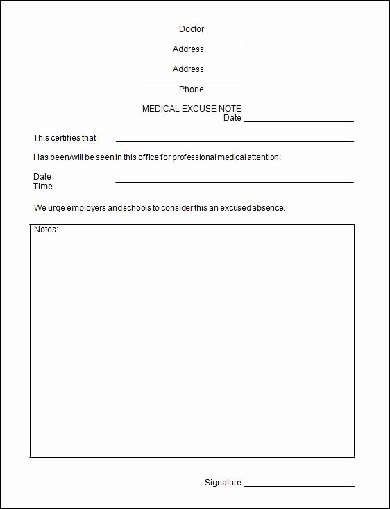 Doctors Excuse for Work Template Lovely Sample Doctor Note 30 Free Documents In Pdf Word