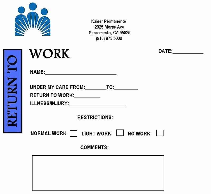 Doctors Excuse Template for Work Luxury Free Printable Doctor Excuse Notes for Work