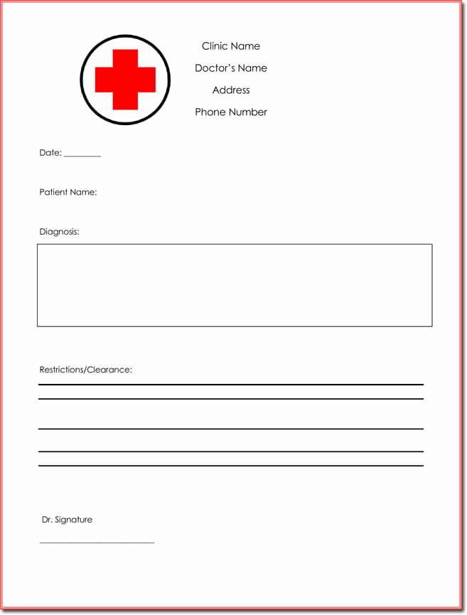 Drs Excuse Note Template Beautiful 9 Best Free Doctors Note Templates for Work