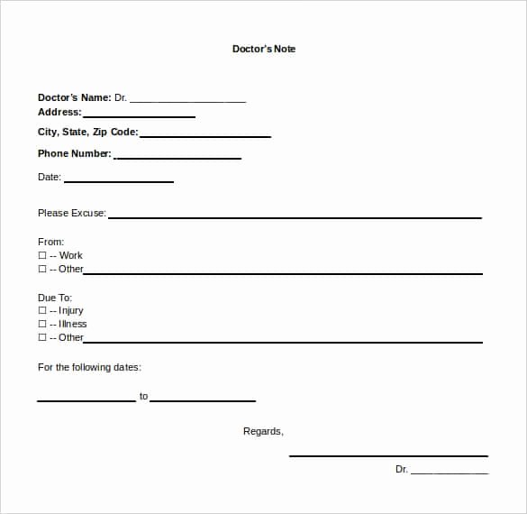 Drs Excuse Note Template Lovely 35 Doctors Note Templates Word Pdf Apple Pages