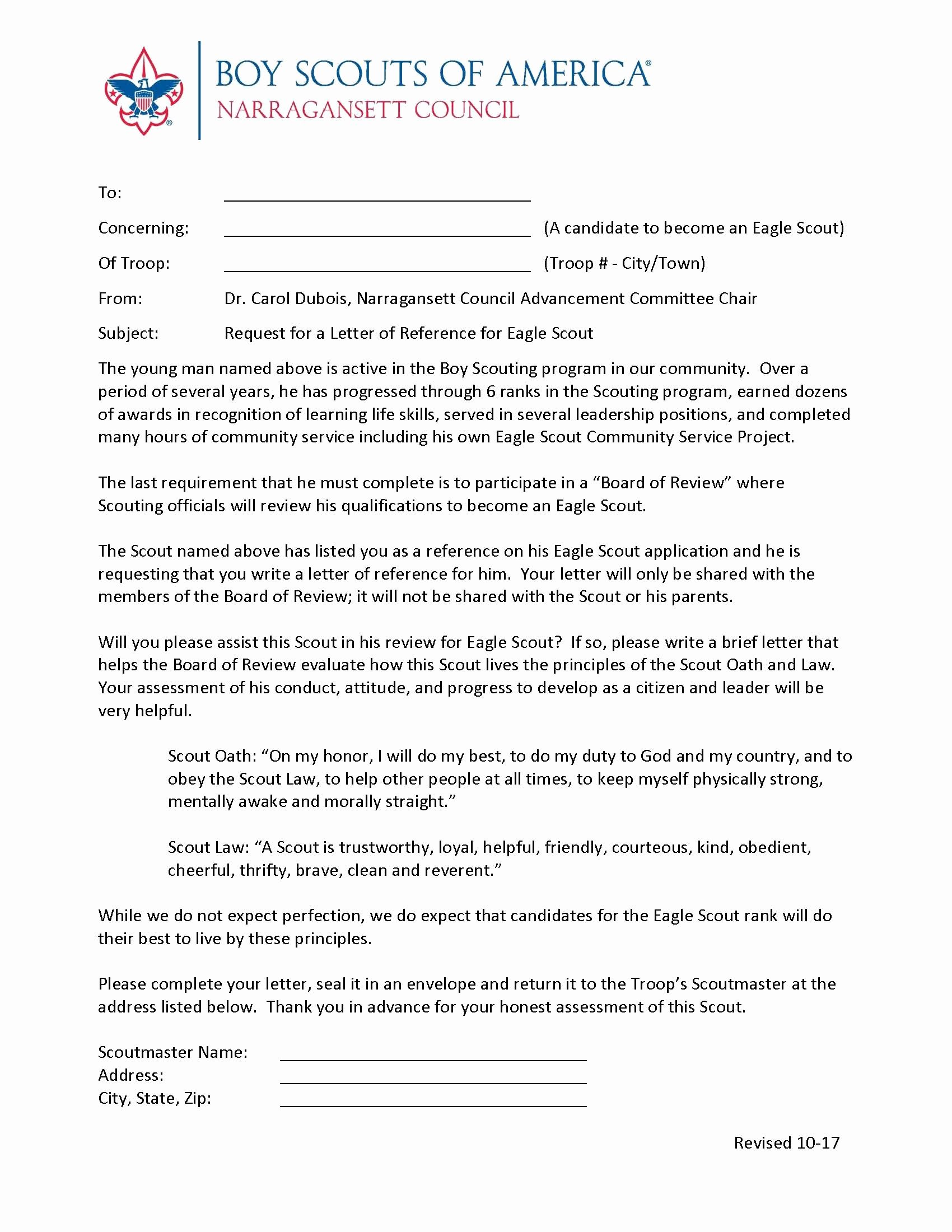 Eagle Scout Reference Letter Template Inspirational Boy Scout Donation Letter Template Samples