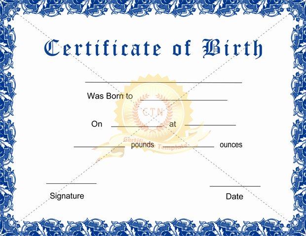 Editable Birth Certificate Template Beautiful Printable Birth Certificate Templates