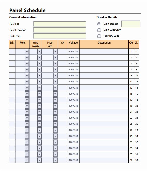 Electrical Panel Labels Template Elegant Electrical Panel Label Template Excel