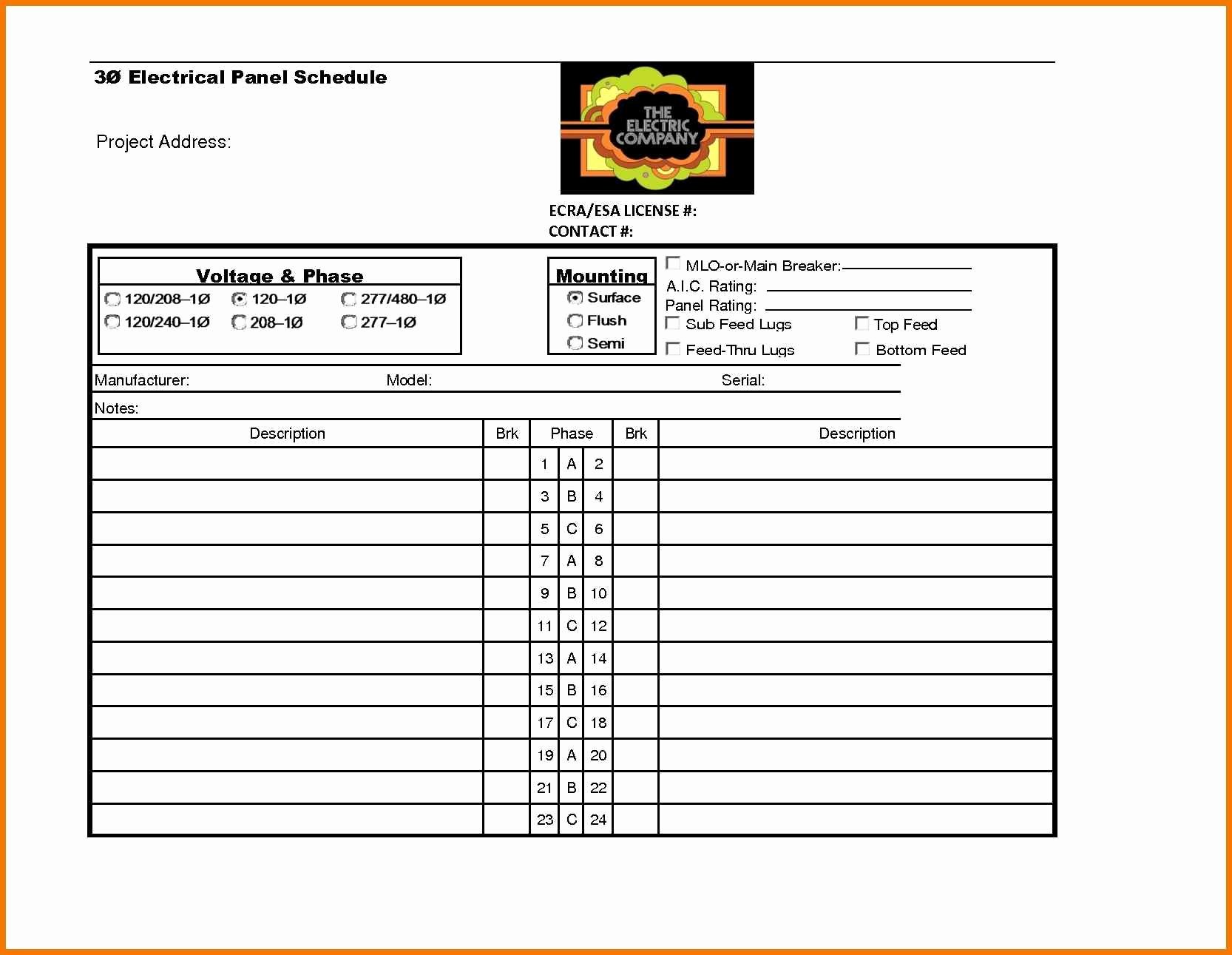 Electrical Panel Labels Template Inspirational Electrical Panel Load Calculation Spreadsheet