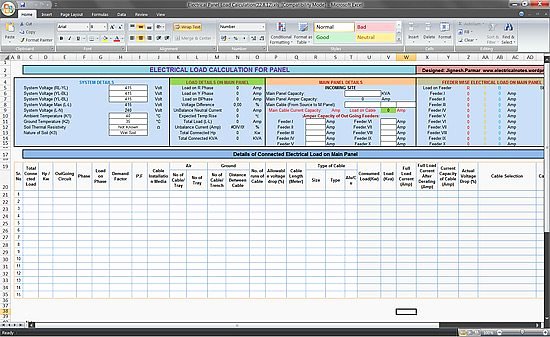 Electrical Panel Schedule Excel Template Awesome Calculate Electrical Load Of Panelboard Excel Spreadsheet