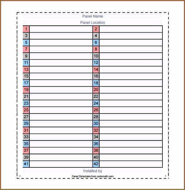 Electrical Panel Schedule Excel Template Lovely Electrical Panel Label Template Excel