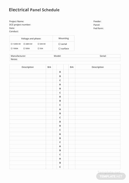 Electrical Panel Template Excel Elegant Electrical Preventive Maintenance Schedule Template
