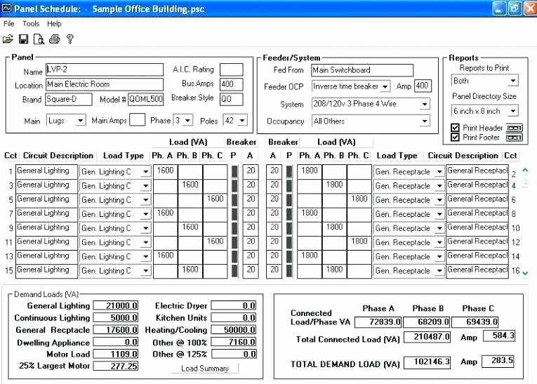 Electrical Panel Template Excel Luxury 69 Luxury Stock Electrical Load Schedule Excel