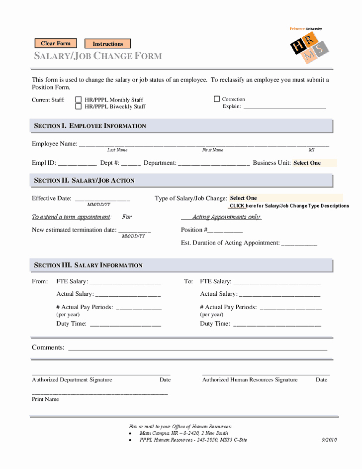 Employee Change form Template Unique 6 Employee Status Change forms Word Excel Templates
