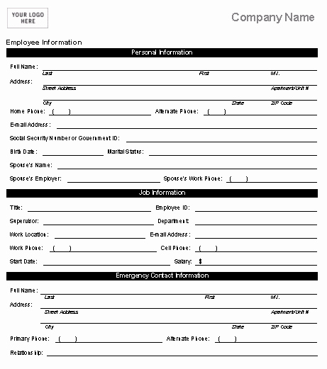 Employee Emergency Contact form Template Awesome Here to This Free Template