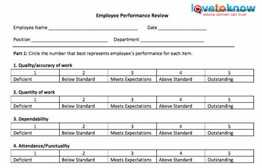 Employee Evaluation form Template Word New Employee Performance Review Template