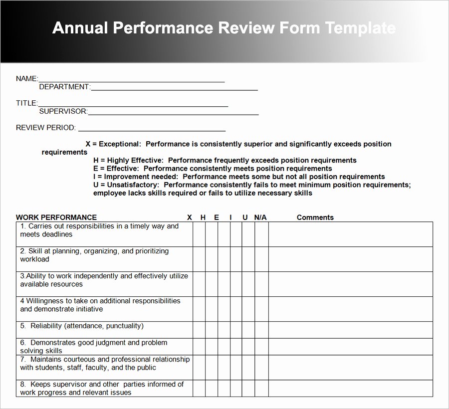 Employee Evaluation Template Word Unique Employee Performance Review Template