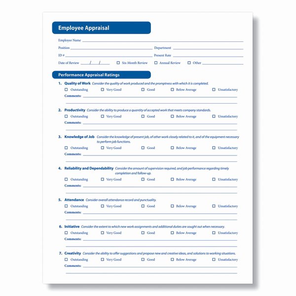 Employee Performance Review Template Free Inspirational Employee Appraisal form In Downloadable format for Easy
