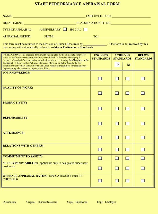 Employee Review Template Word Elegant Performance Evaluation form Template Samples for Employees