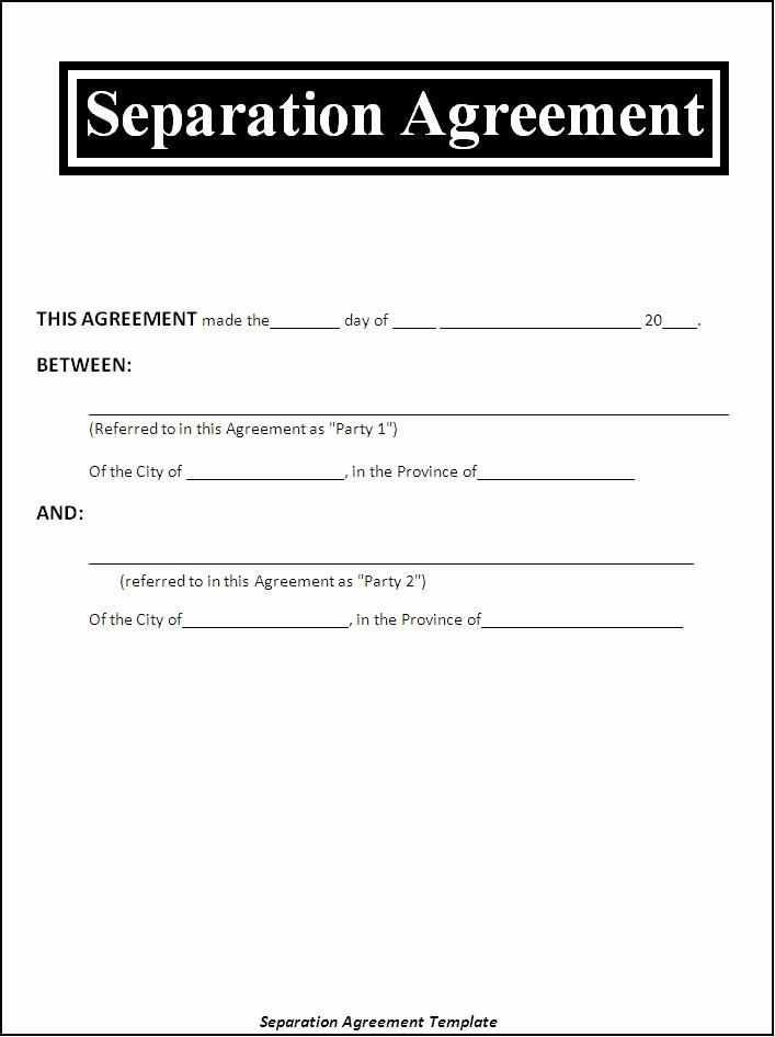 Employee Separation Agreement Template Inspirational Separation Agreement Template