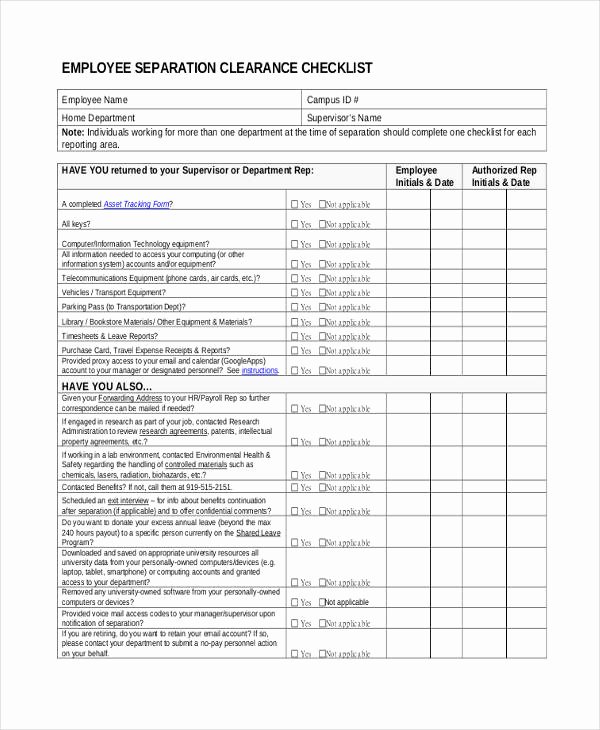 Employee Separation Agreement Template Unique Separation Agreement Checklist